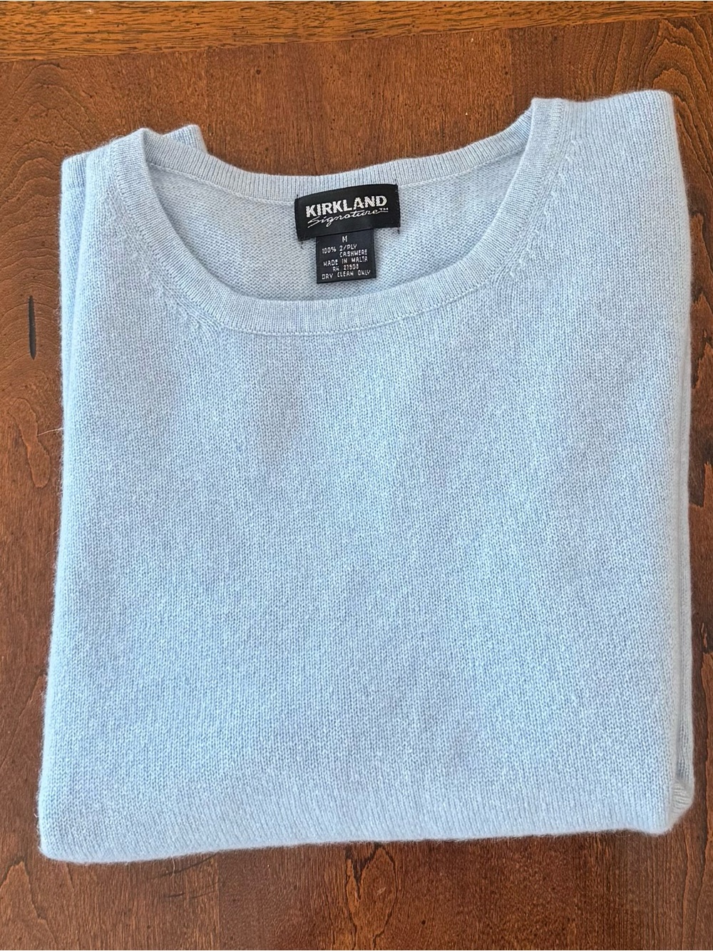 Kirkland Signature Pale Blue Crewneck Sweater